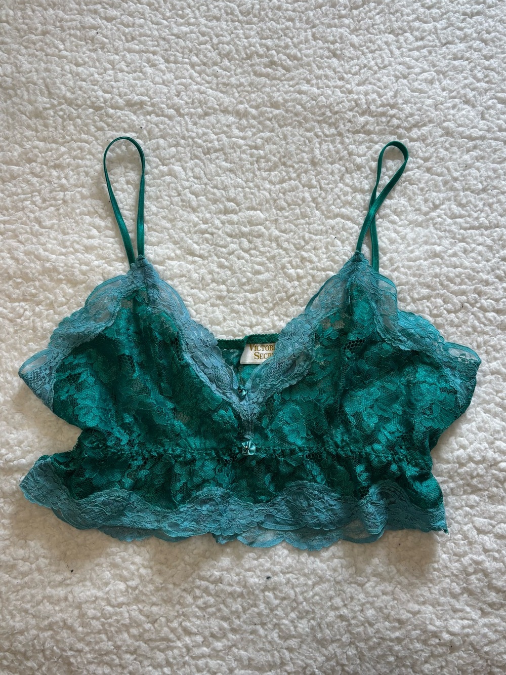 Victoria’s Secret Gold Label Vintage Green Lace Bralette